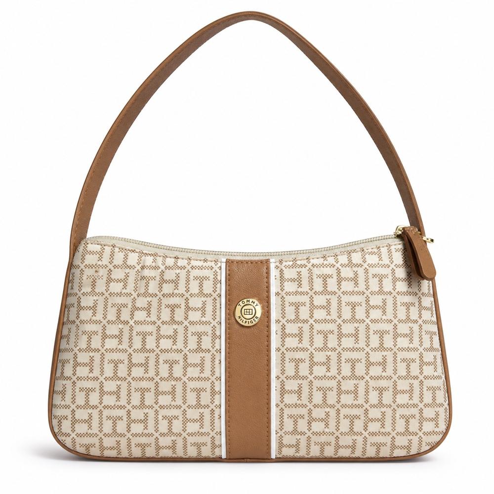 CARTERA TOMMY HILFIGER SHOULDER BAG MONOGRAFIADA BEIGE