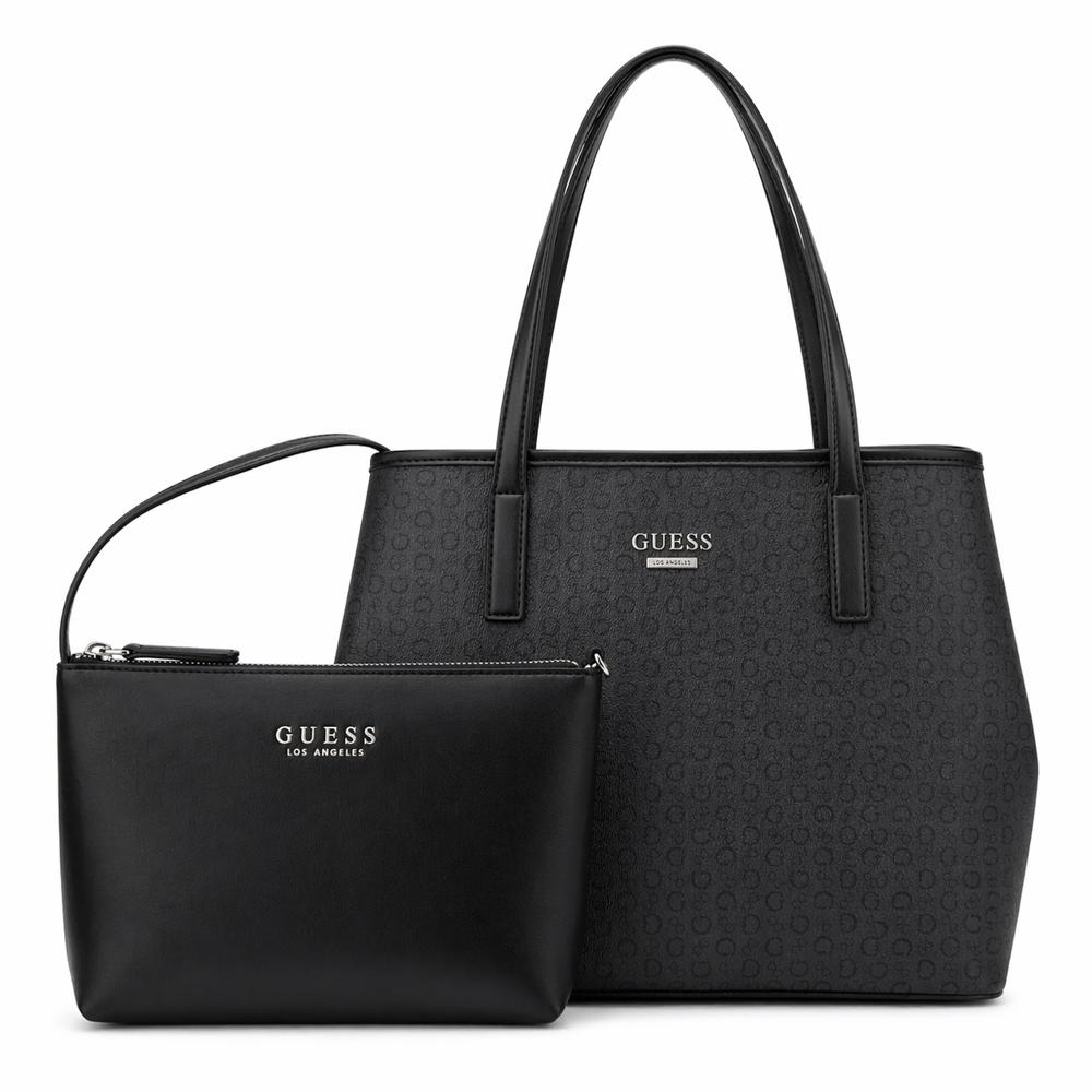 CARTERA TOTE GUESS 2 EN 1 MONOGRAFIADA NEGRO