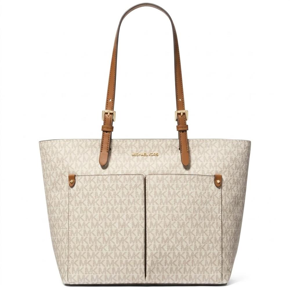 CARTERA TOTE MICHAEL KORS MEDIANA MONOGRAFIADA VAINILLA