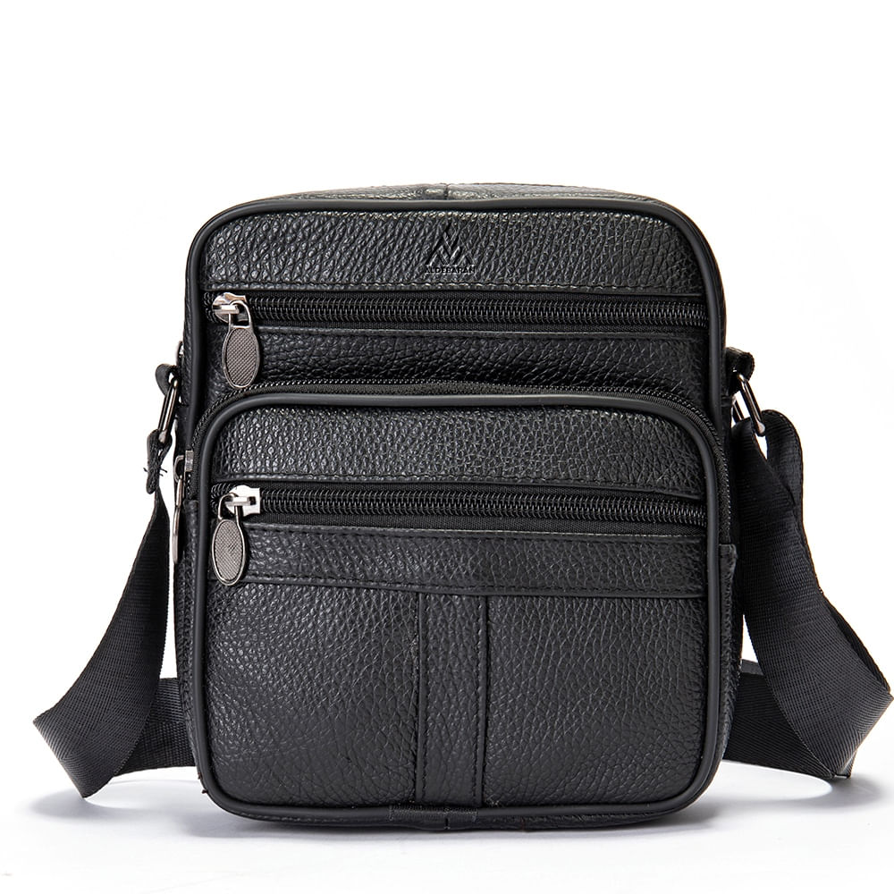 Morral De Cuero Vacuno Aldebarán 6108 Diseño Práctico. Negro