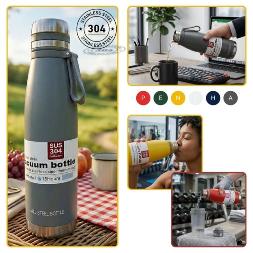 TERMO ESTILO BOTELLA con filtro de te DE 800 ML DE ACERO INOXIDABLE