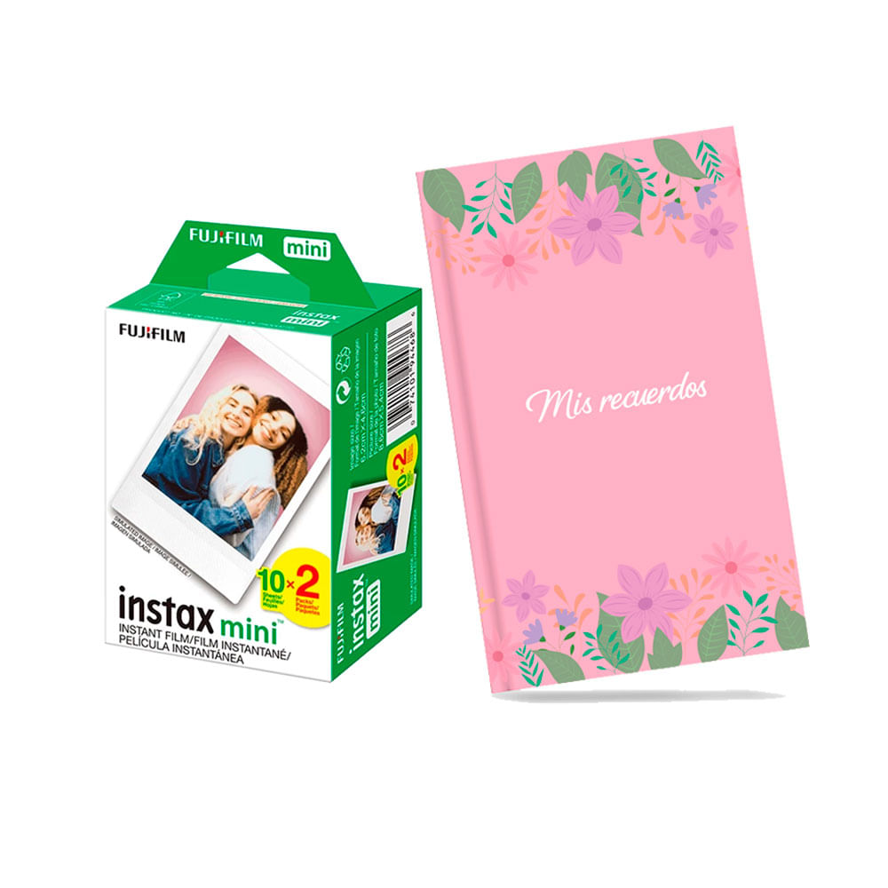 Combo Pack de pelicula Fujifilm instax mini x 20 Album 60 Fotos