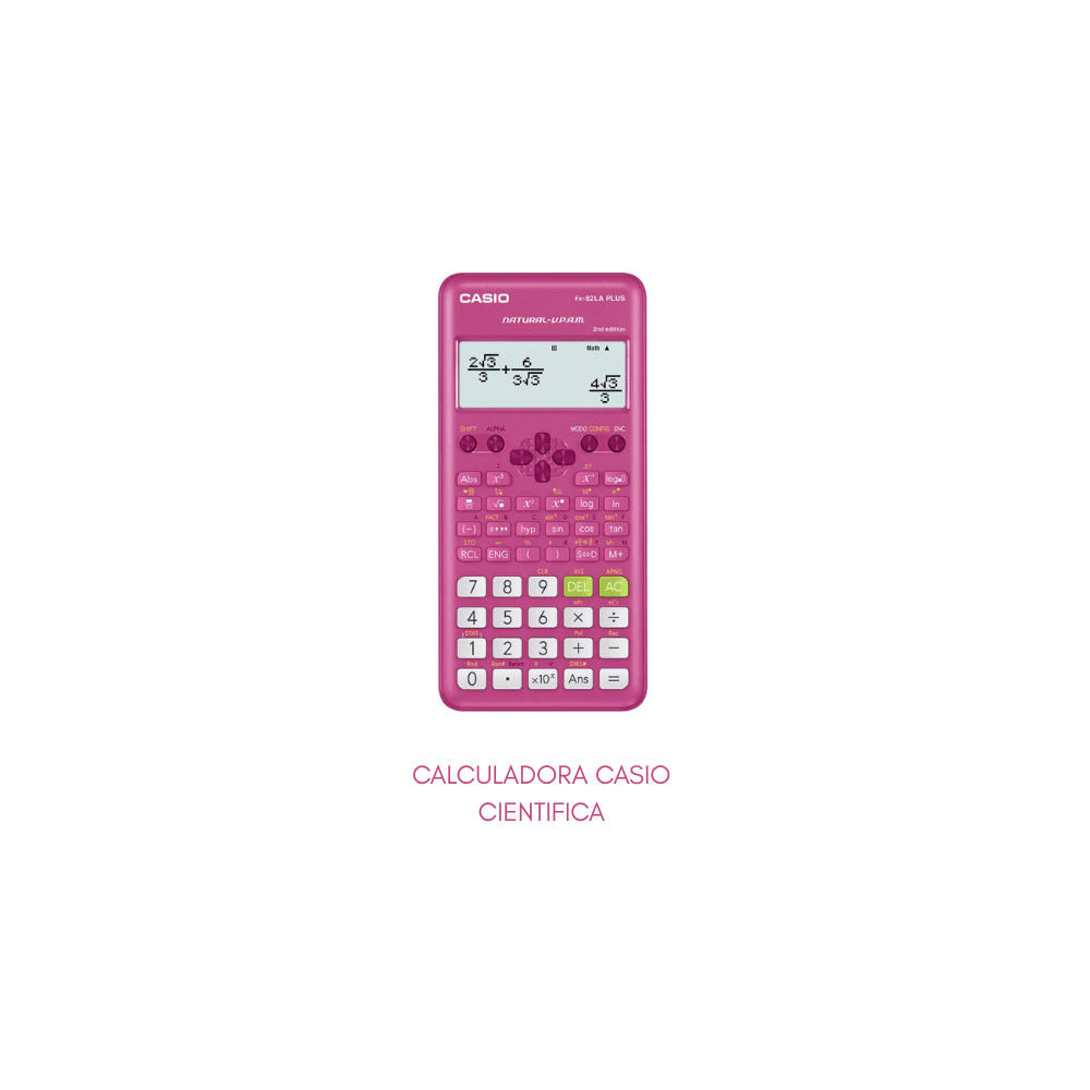 Casio Calculadora Científica FX82LA Plus Rosado