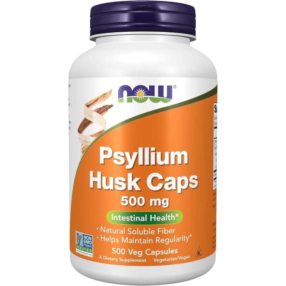 NOW Foods Psyllium Husk, suplemento de fibra, salud digestiva