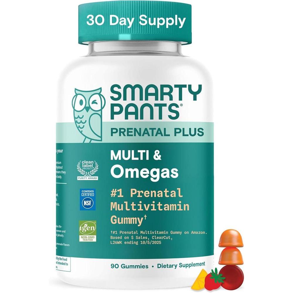 Gomitas prenatales SmartyPants con Omega 3 y vitaminas esenciales