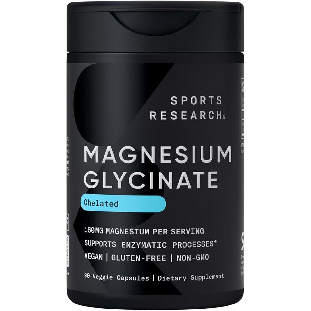Sports Research Glicinato de magnesio 160 mg cápsulas veganas