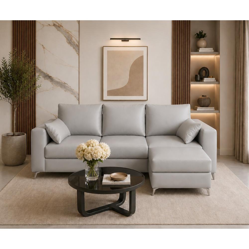 Sofá Wayra Gris Claro Banqueta Multifuncional