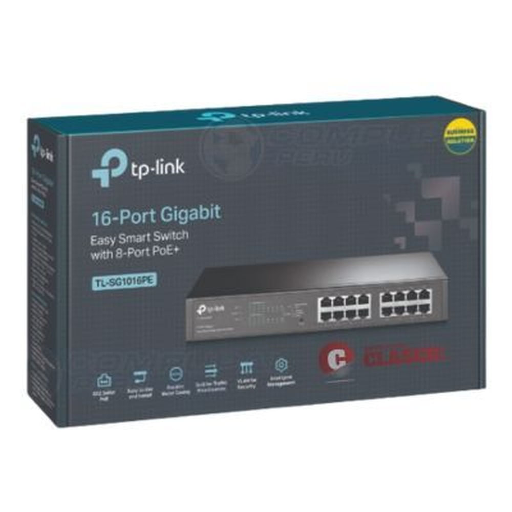 SWITCH TP-LINK TL-SG1016PE 8PTS GIGABIT + 8PTS POE+ 110W Negro