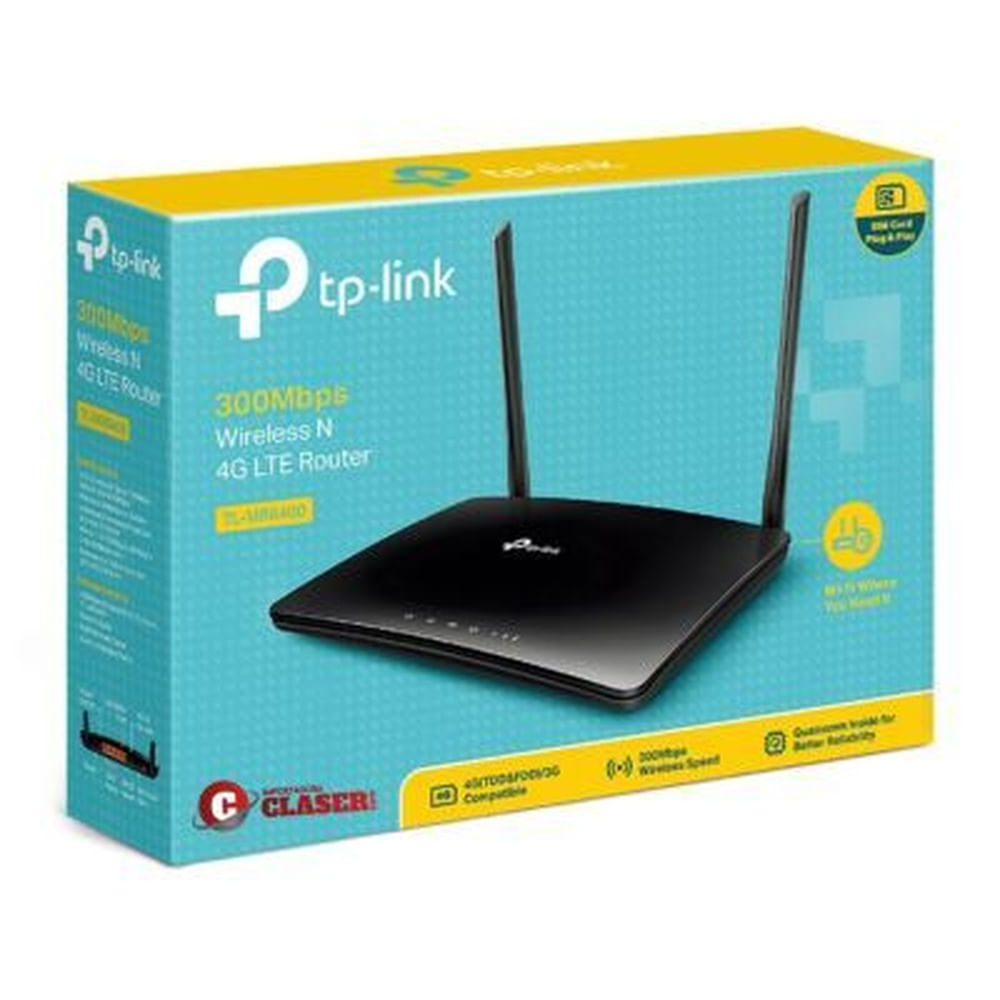 ROUTER TP-LINK TL-MR6400-APAC 4G LTE DSL 300MBPS WIRELESS Negro