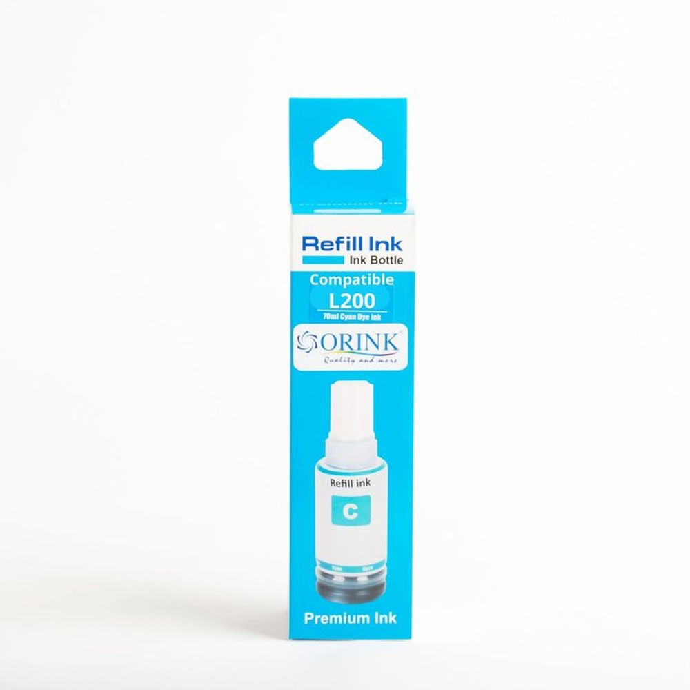 Tinta Compatible ORINK para serie L200 o 664 Cyan 70 ml