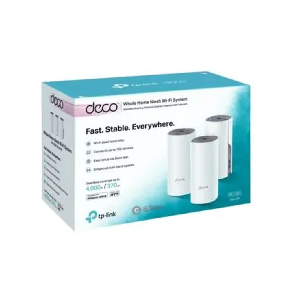 SISTEMA WIFI MESH TP-LINK DECO E4 AC1200 PACK 3 Blanco