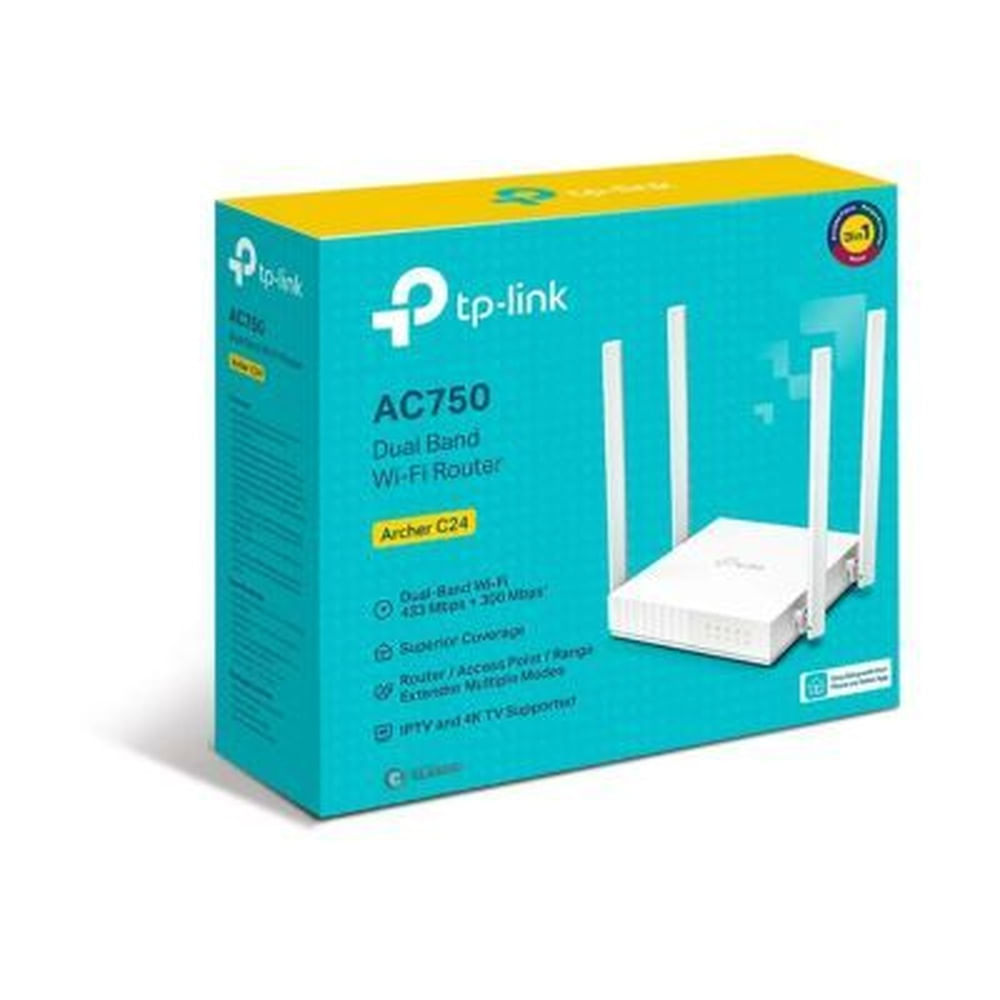 ROUTER TP-LINK ARCHER C24 AC750 5PTS BASE100 Blanco