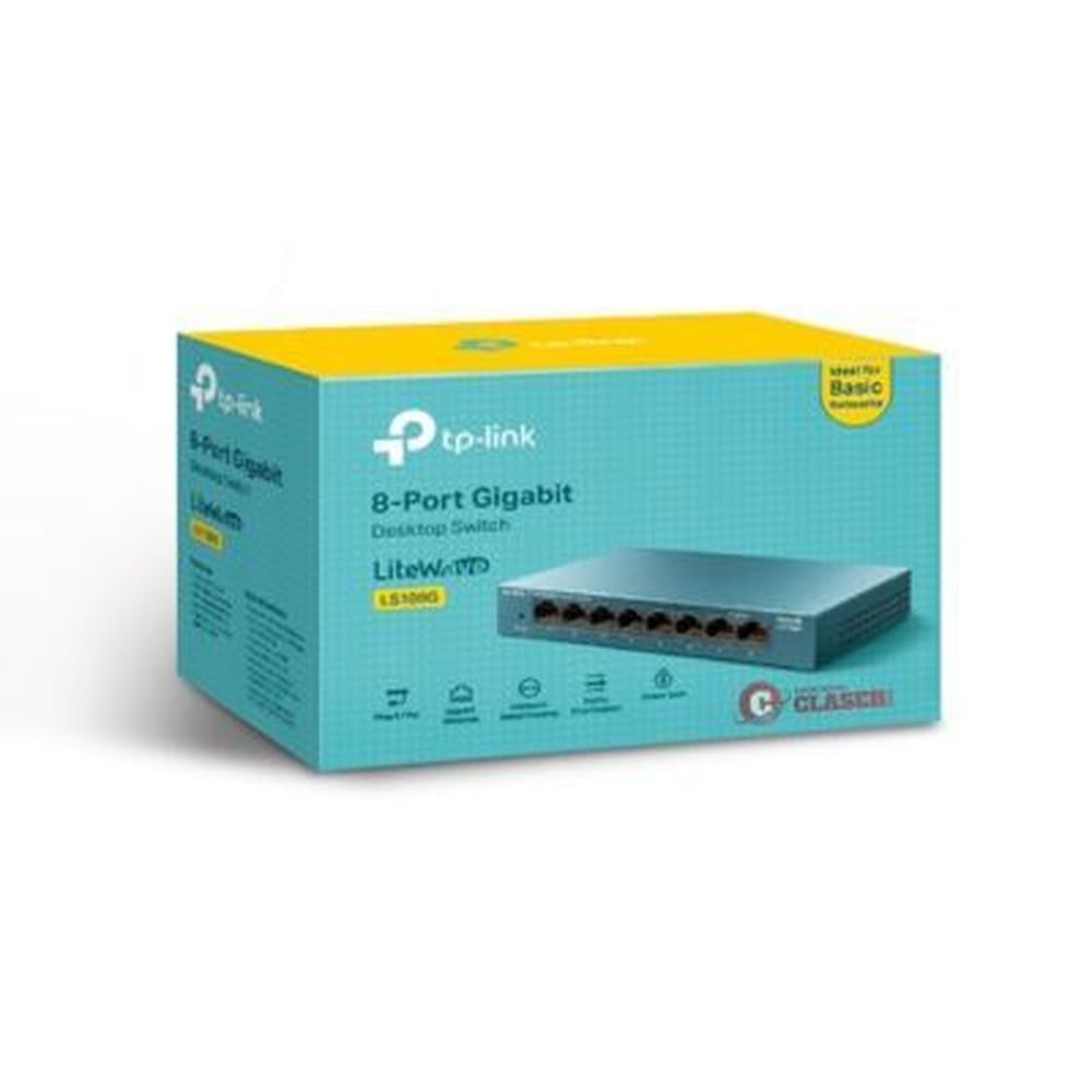 SWITCH TP-LINK LS108G 8PTS GIGABIT LITEWAVE METAL Gris