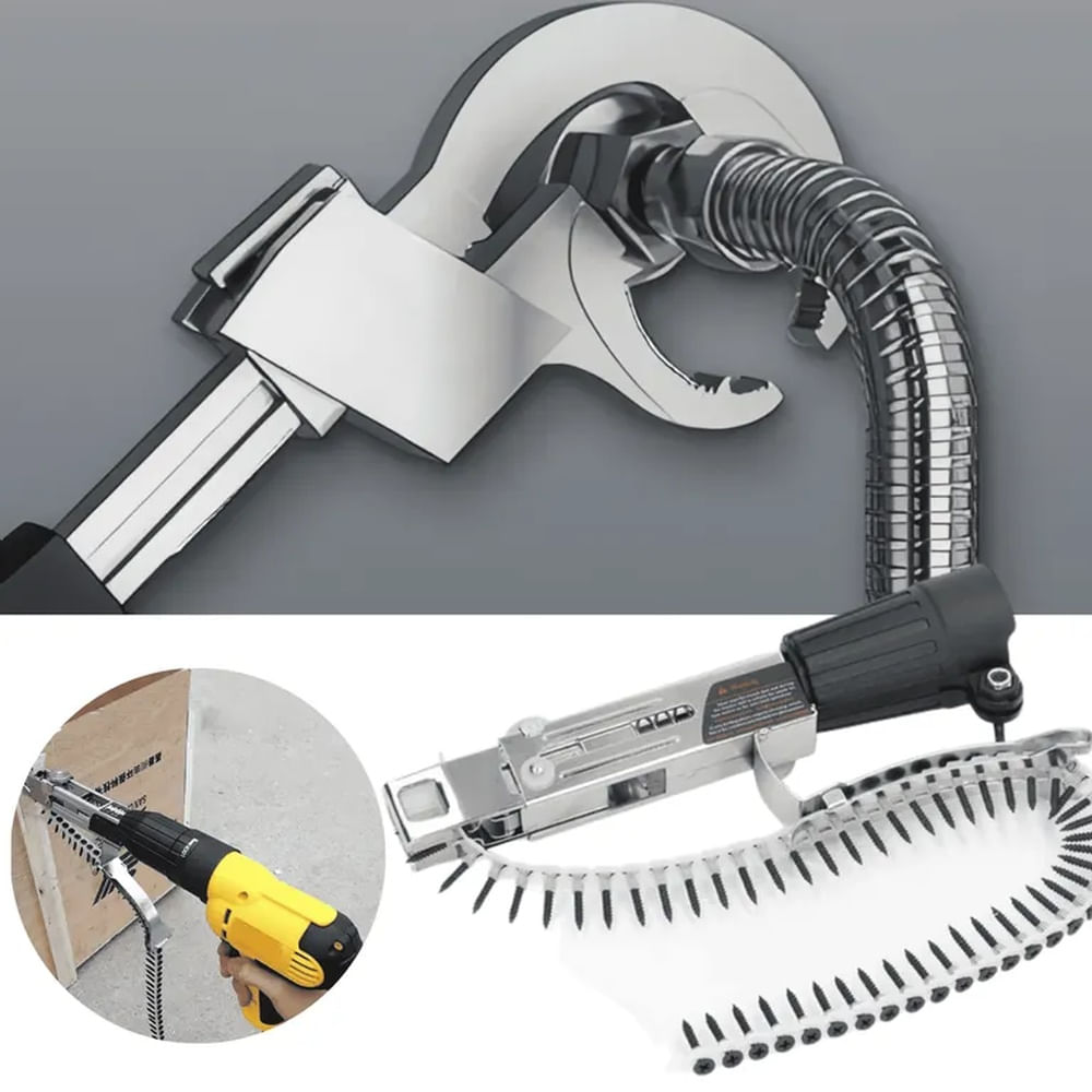 Llave Gasfitería Premium + Adaptador Pistola para Clavos Plateado