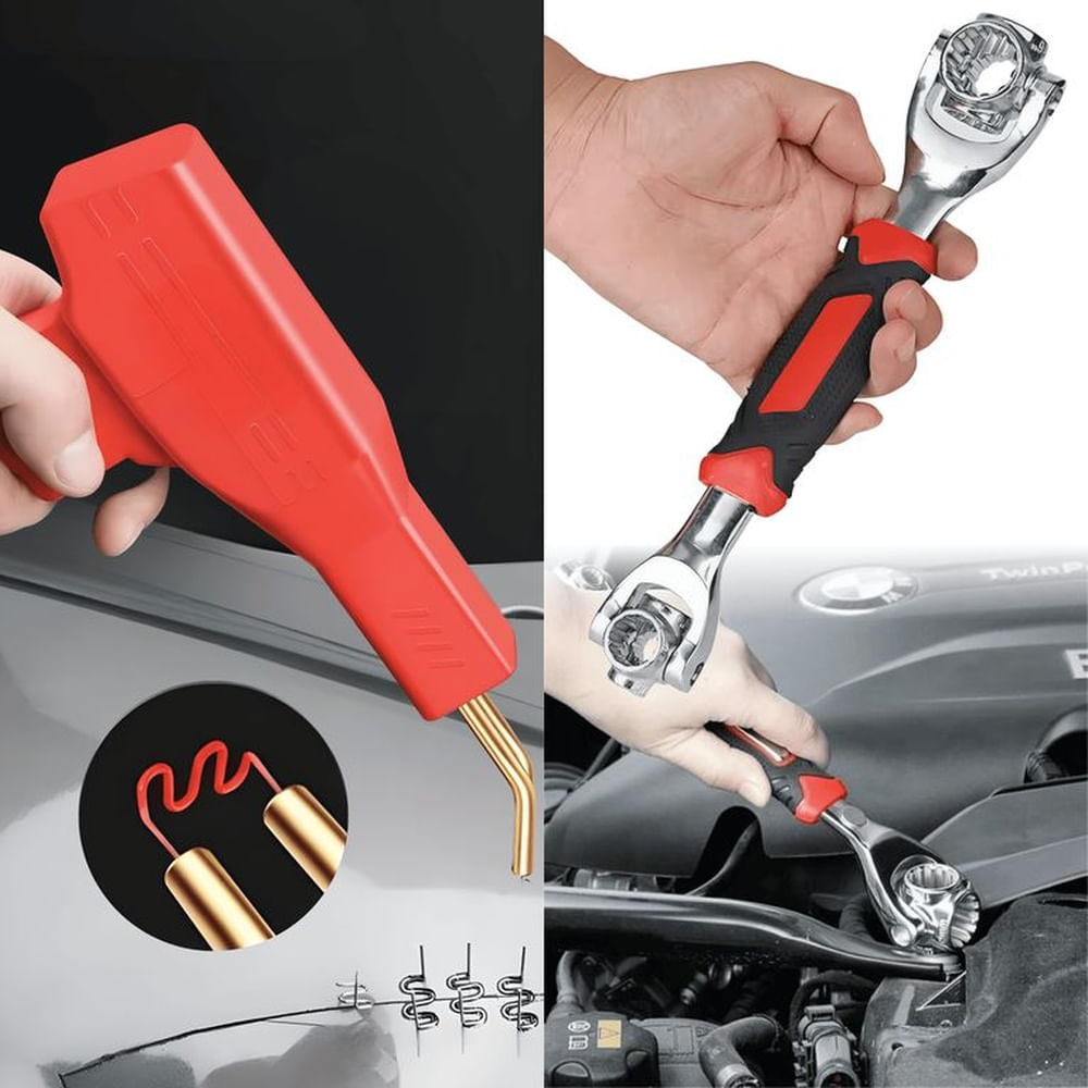 Soldador de Plástico + Llave 48 en 1 Multiuso Premium Rojo