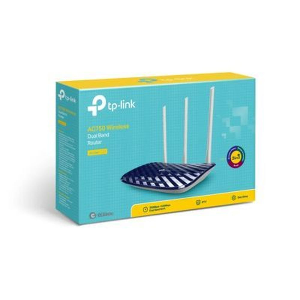 ROUTER TP-LINK ARCHER C20 AC750 5PTS BASE100 Negro