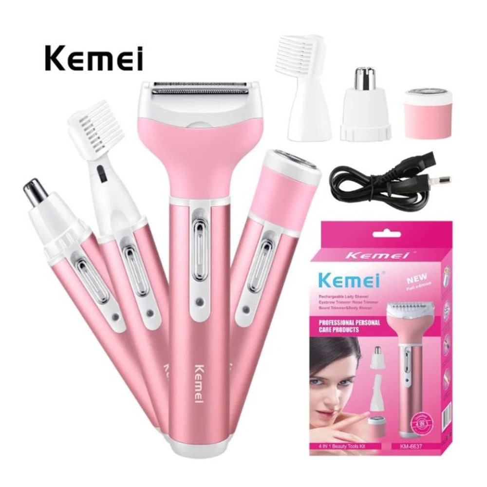 KEMEI Depiladora Afeitadora 4 en 1 para Dama