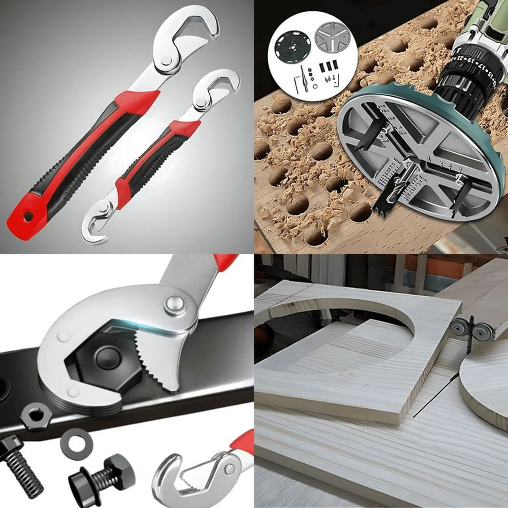 Set Dos Llaves Francesas - Adaptador Sierra de Perforado