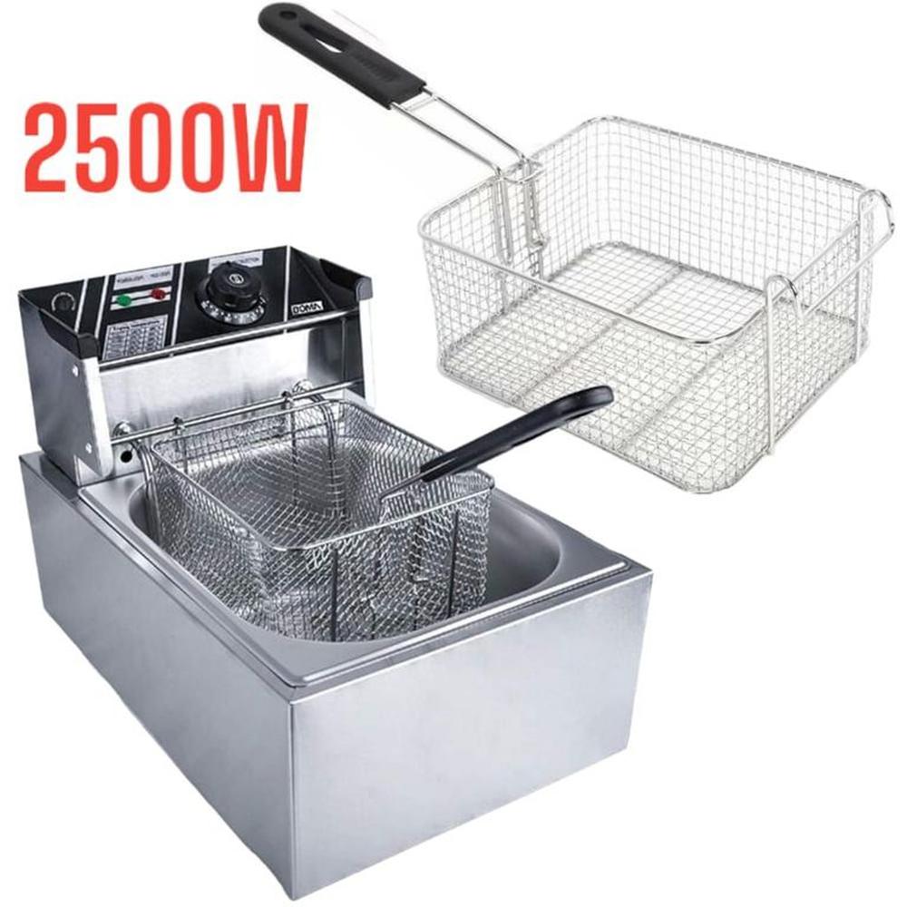 Freidora Eléctrica 2500W 55L para Papas Fritas Broster Churro Picaron