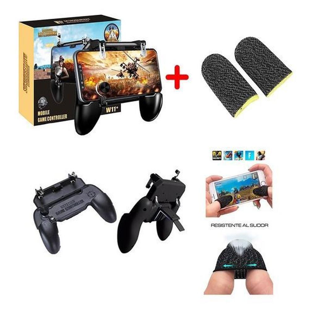 Combo 2 en1 Gatillo Gamepad Grip Pubg Fornite Free Fire Y  Dedales