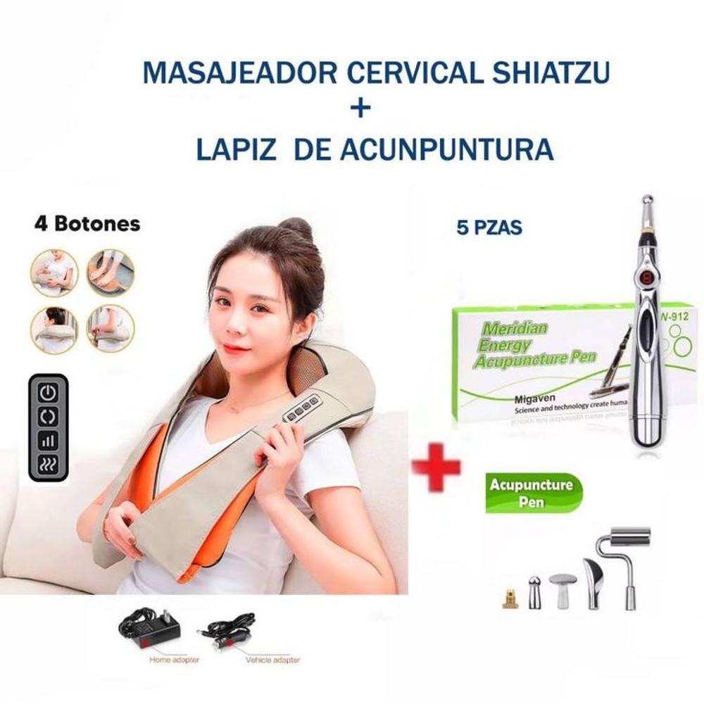 Masajeador de Cuello Hombros y Lápiz de Acupuntura Electroestimulador