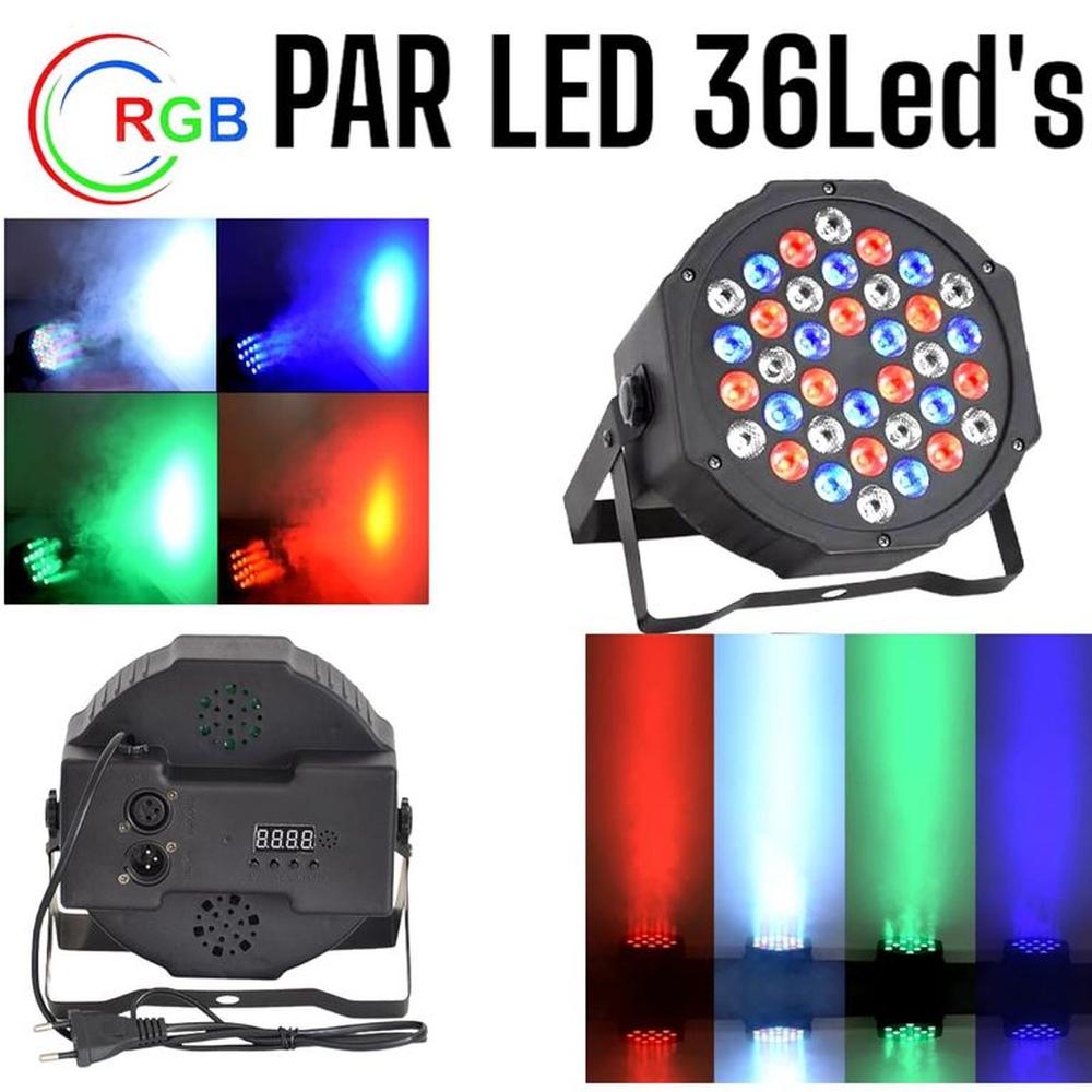 PAR LED 36 Proyector de 36 Luces de Colores LED Flat Par Light RGB