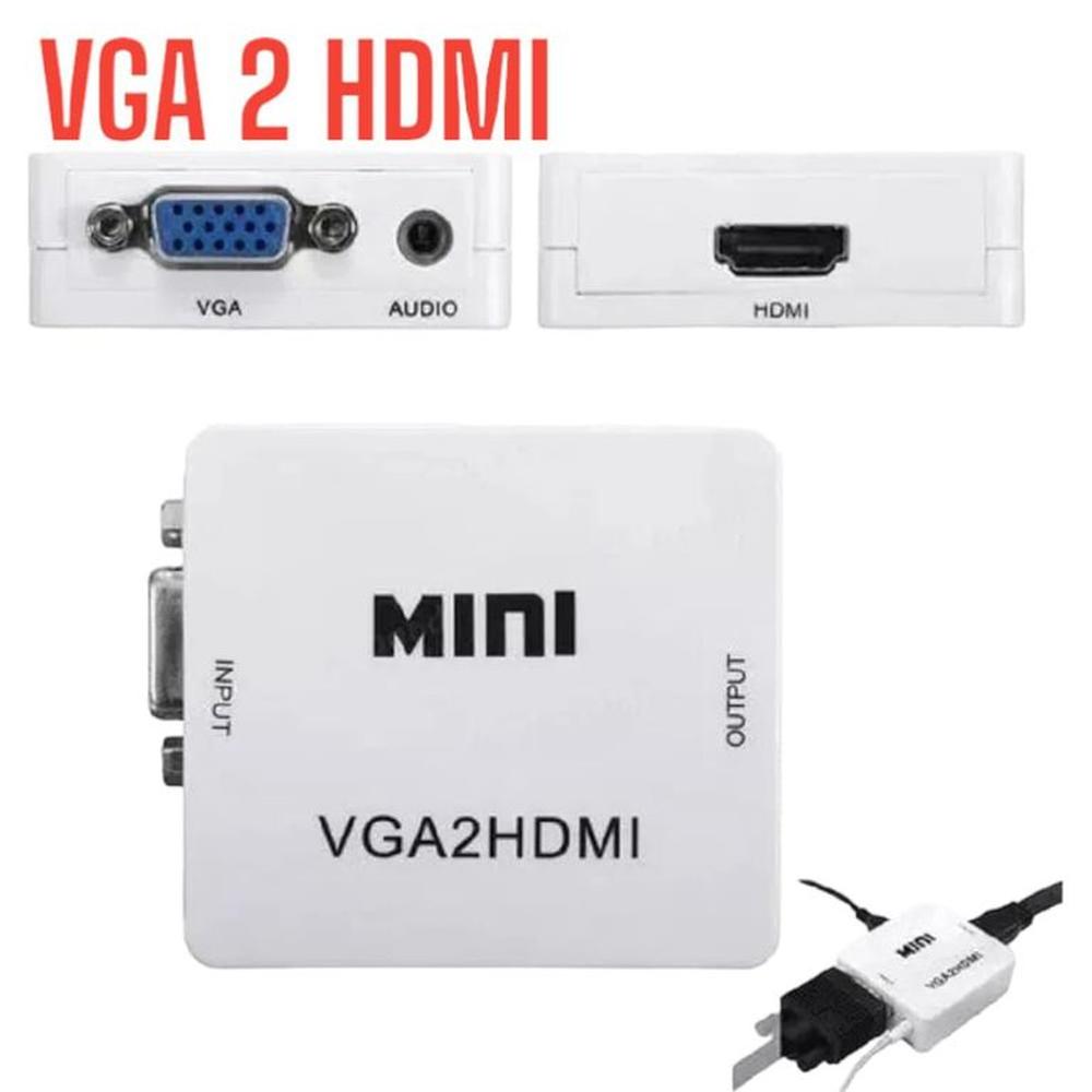 Mini Convertidor Audio y Video VGA2HDMI VGA a HDMI Monitor DVD PC a TV