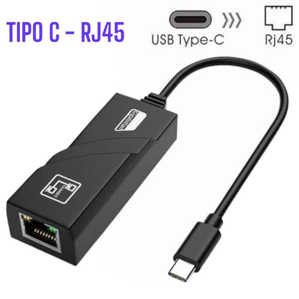 Adaptador de Red RJ45 LAN a Tipo C Thunderbolt 3 Ethernet Red
