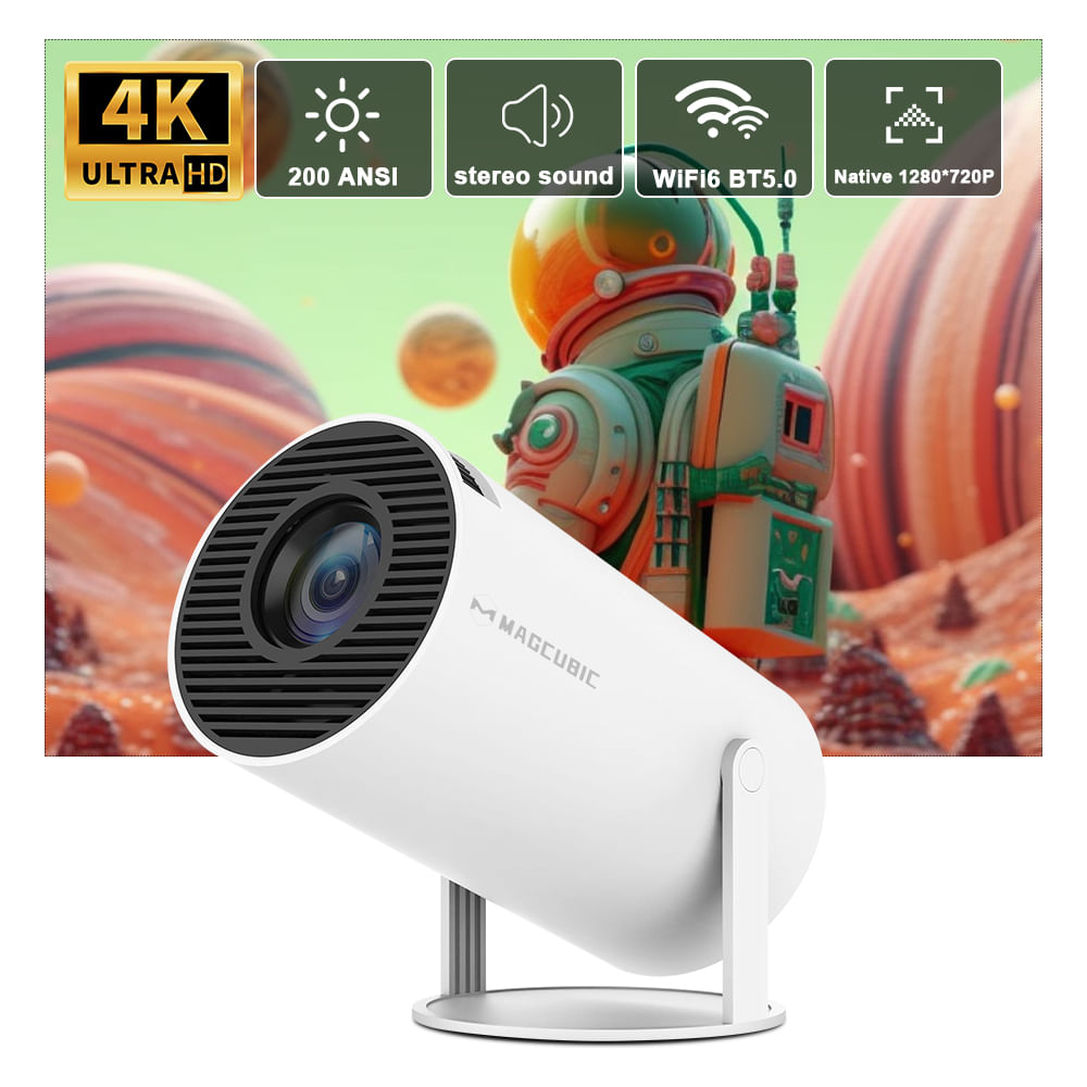 Proyector LED Portátil HY300 HDMI Android 4K Full HD 720P Proyector LED Portátil HY300 HDMI Android 4K Full HD 720P