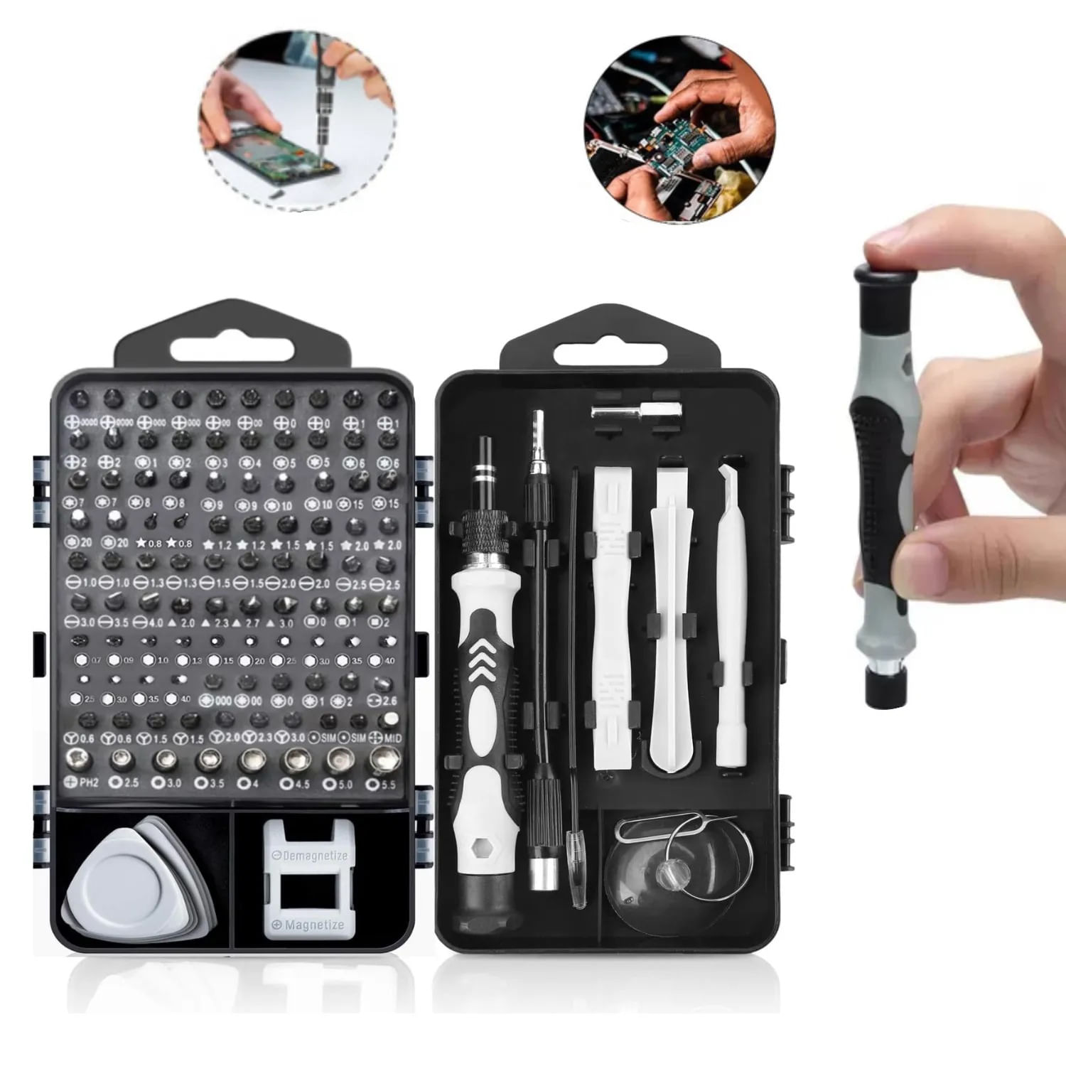 Kit Destornillador Precisión 110 en 1 Reparación Celulares Laptops y Consolas