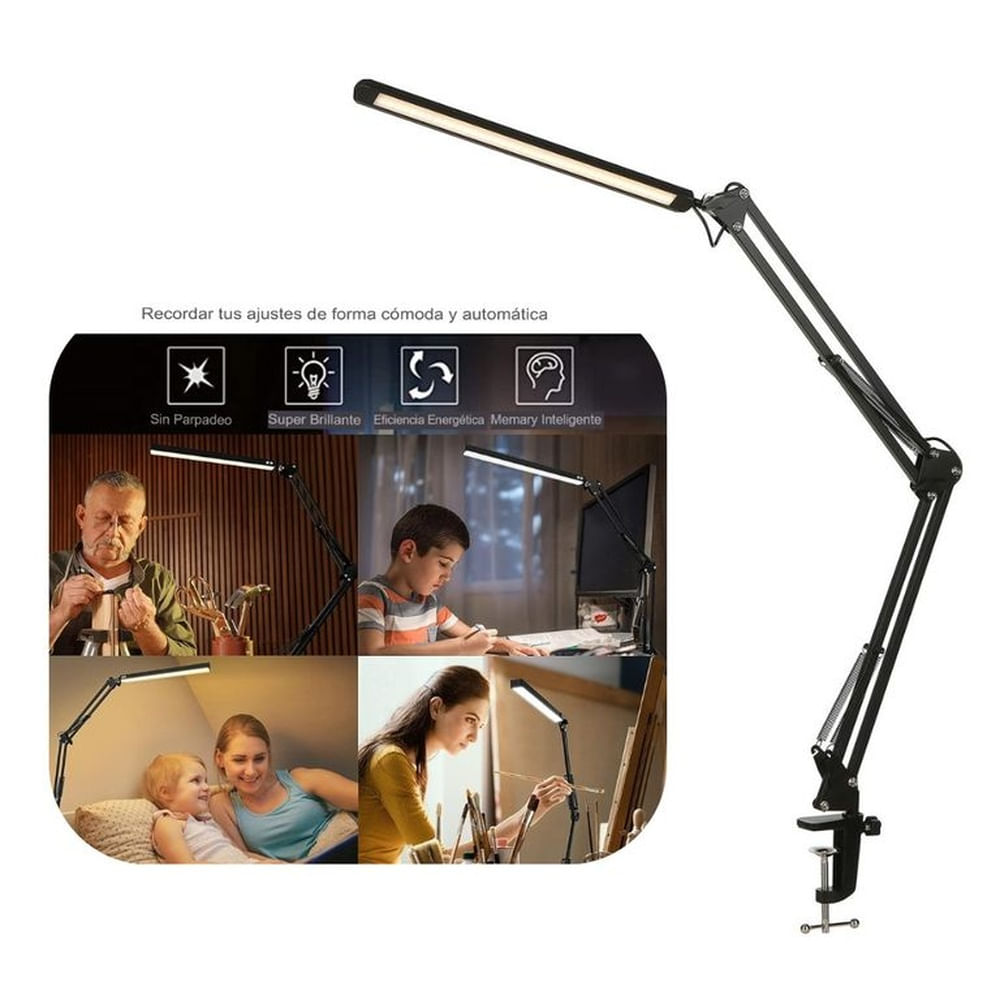 Lampara para Escritorio Mesa Luz Led Brazo Plegable 12W 360 USB