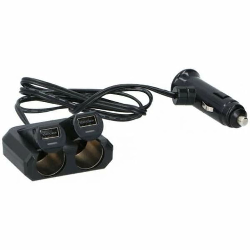 Cargador USB Cigarrera Doble Divisor 12-24V 48A 2x Cigarrera 2x USB