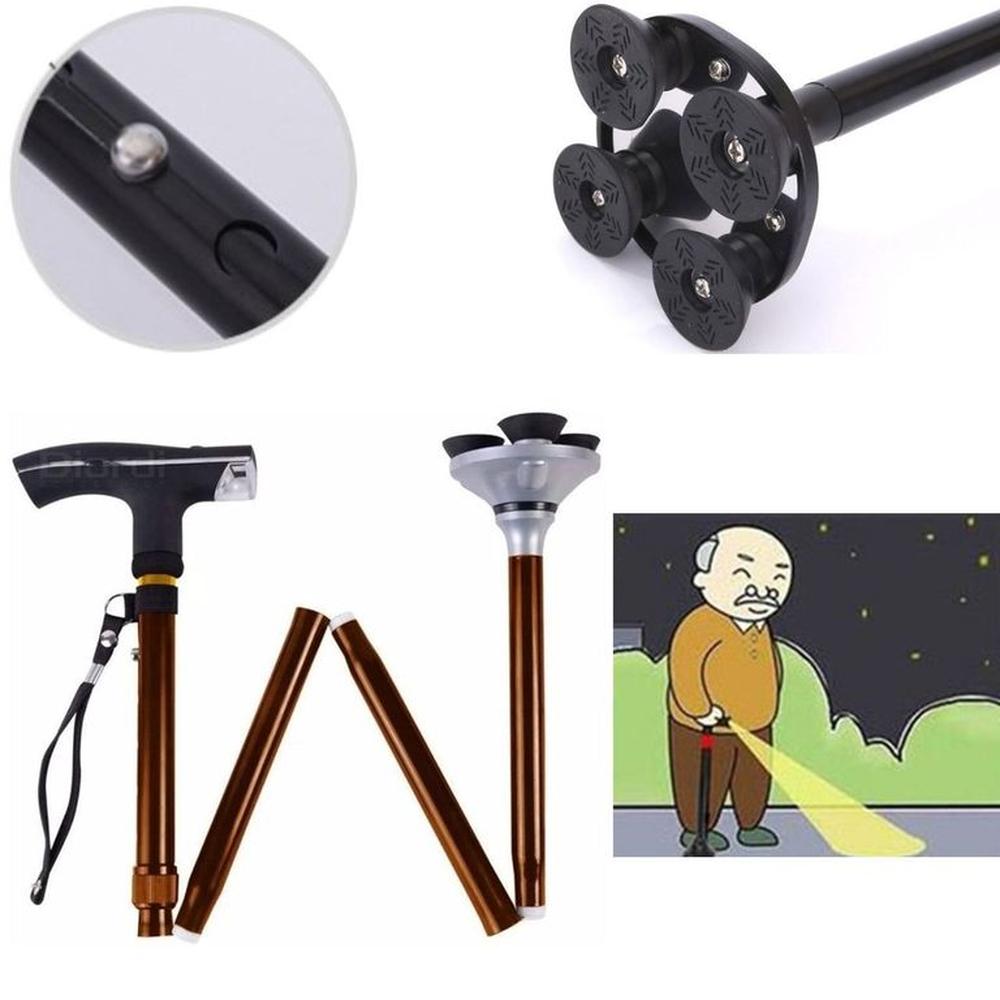 Baston Plegable con Luz LED para Adultos Seguridad Anticaídas Baston Plegable con Luz LED para Adultos Seguridad Anticaídas