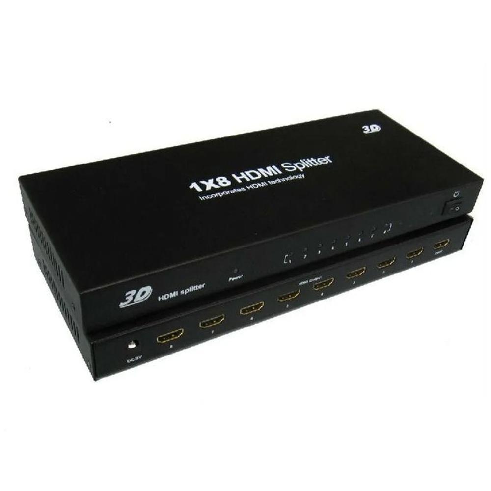 Hdmi Splitter 1x8 1.4 Full Hd 4k Multiplica Señal Conecta 8 tvs