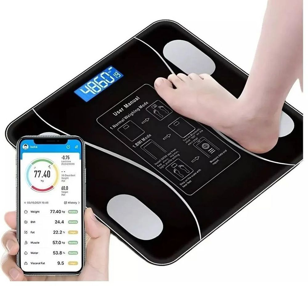Bascula Digital Bluetooth 180kg - Monitor de Composicion Corporal Inteligente para el Hogar Bascula Digital Bluetooth 180kg - Monitor de Composicion Corporal Inteligente para el Hogar