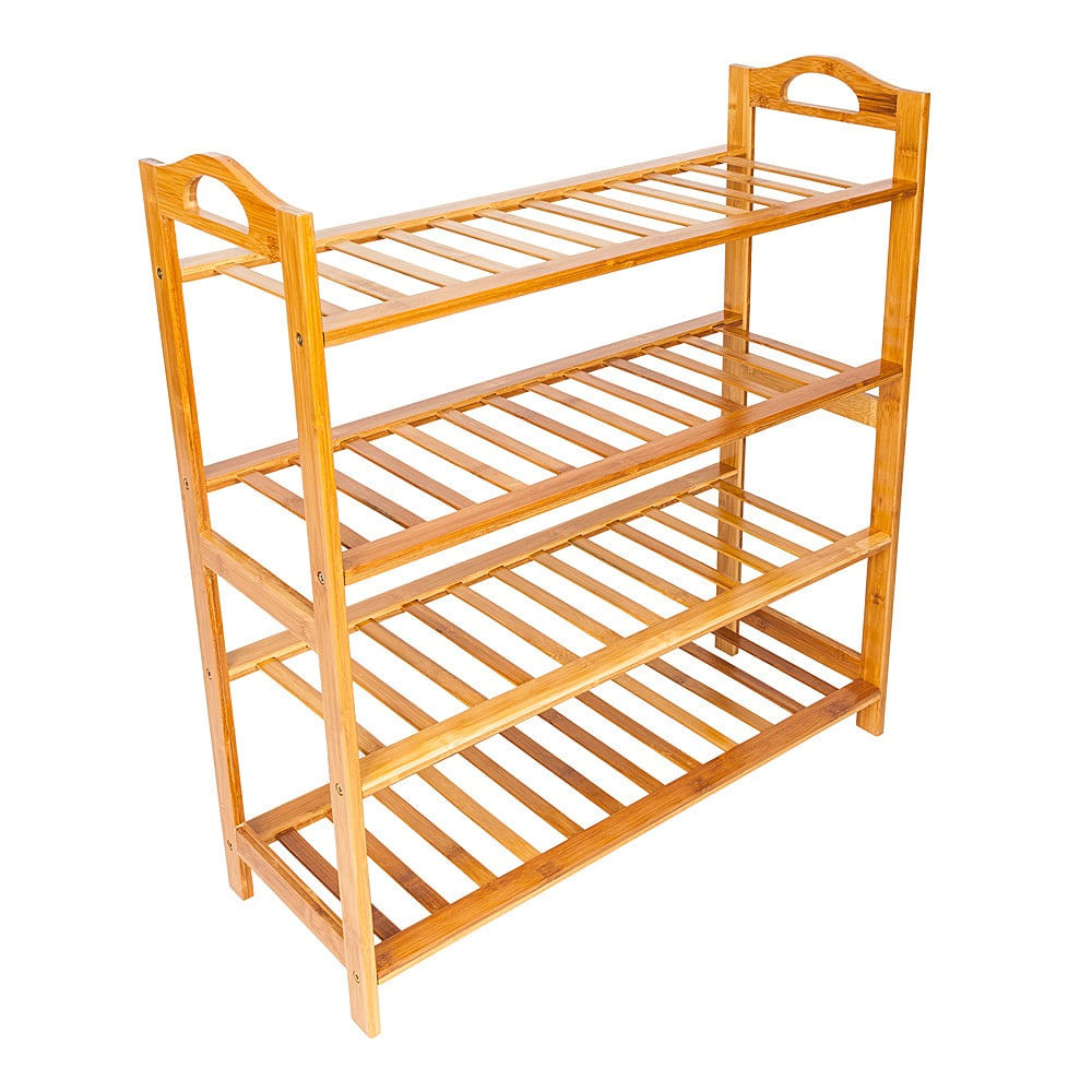 Estante Zapatera 4Pisos de Madera hasta para 12Pares de Calzados Estante Zapatera 4Pisos de Madera hasta para 12Pares de Calzados