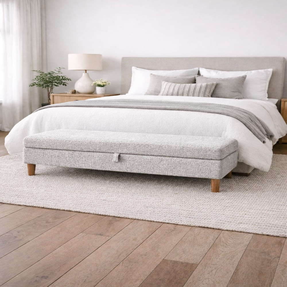 Banqueta Baúl Duvall Gris Plata Antifluido y Obsequio Banqueta Baúl Duvall Gris Plata Antifluido y Obsequio