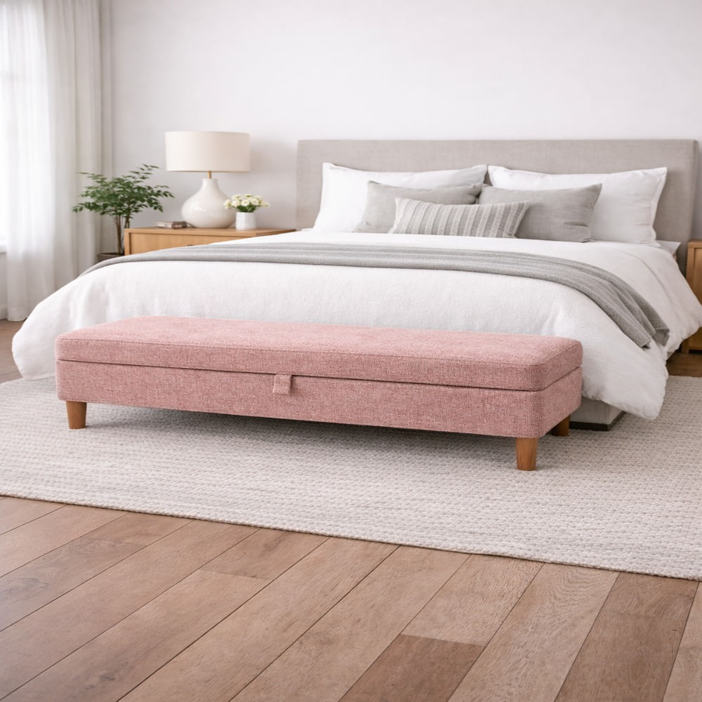 Banqueta Baúl Duvall Rosa Antifluido y Obsequio Banqueta Baúl Duvall Rosa Antifluido y Obsequio