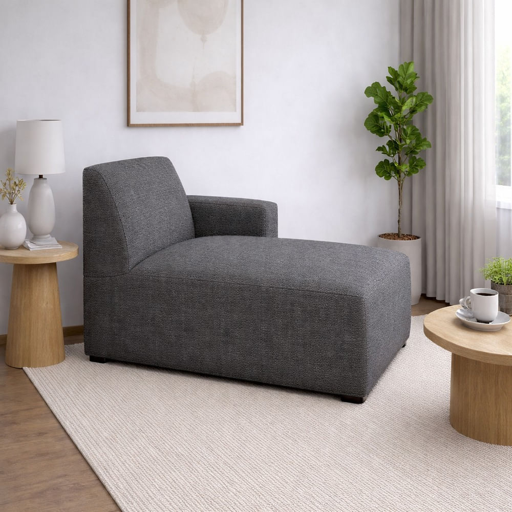 Sofá Chaise Serenité Gris Antifluido y Obsequio Sofá Chaise Serenité Gris Antifluido y Obsequio