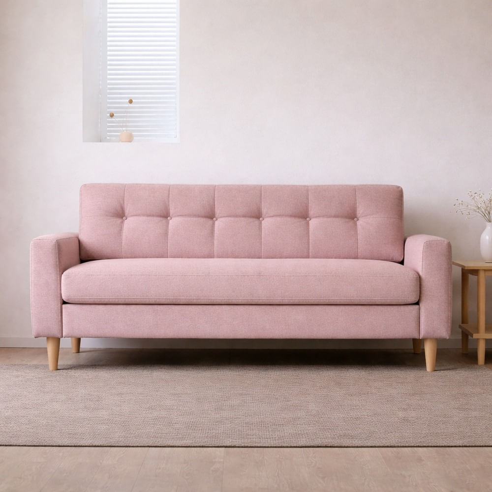 Sofá Tres Cuerpos Astoria Rosa Antifluido y Obsequio Sofá Tres Cuerpos Astoria Rosa Antifluido y Obsequio