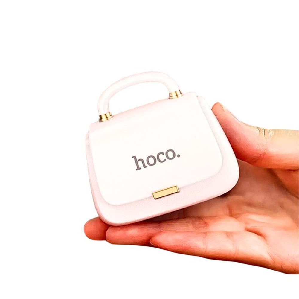 Audífonos Bluetooth Blancos con Estuche Tipo Carterita - HOCO