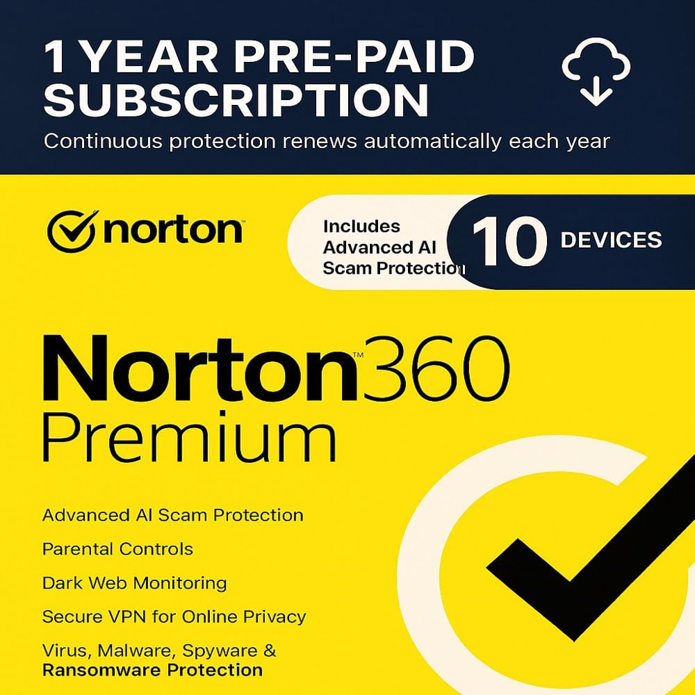 Norton 360 Premium - 10 Device - 1 Año