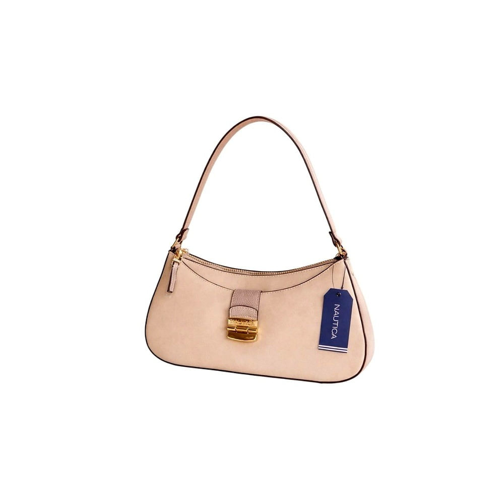 CARTERA NAUTICA SHOULDER BAG BEIGE CON DORADO