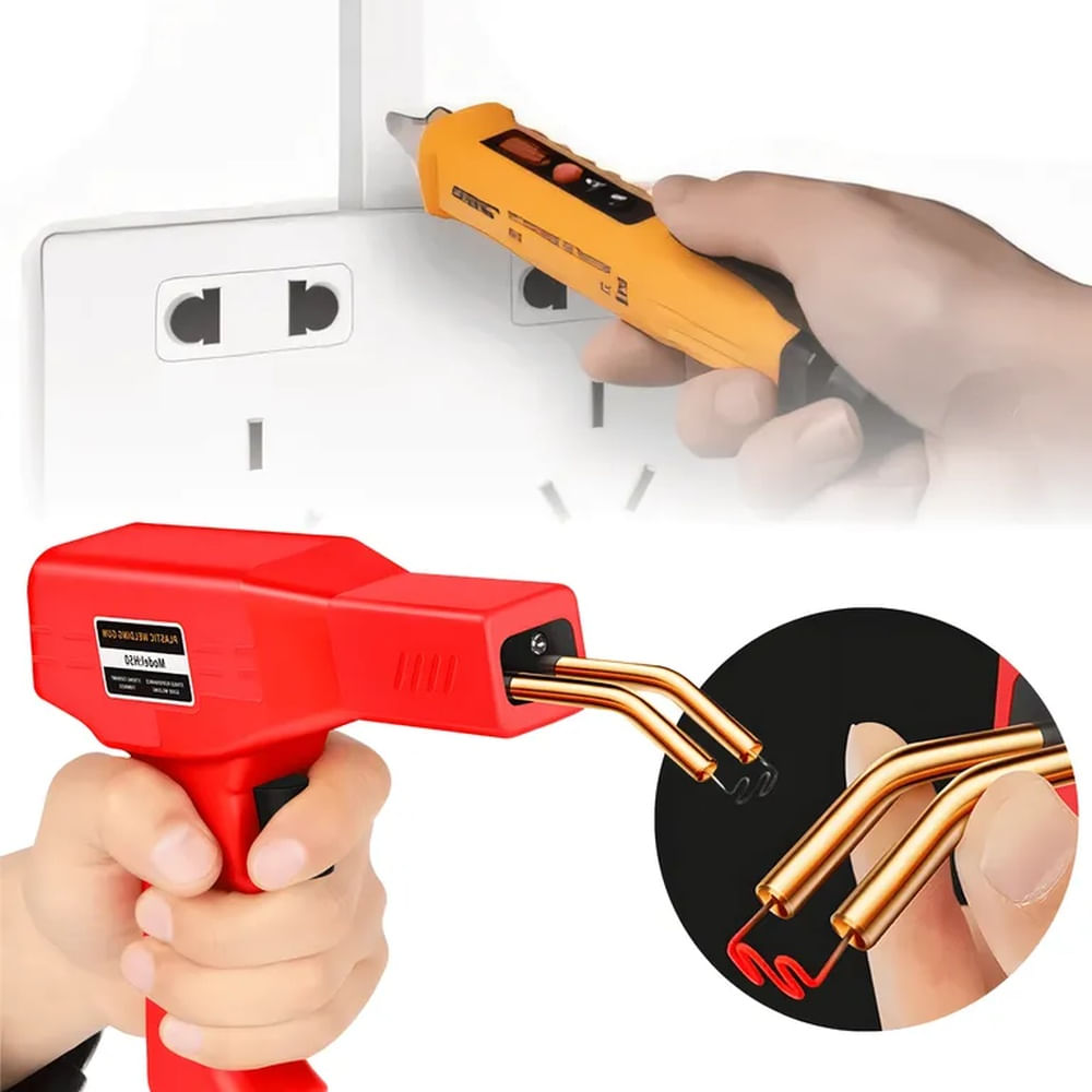 Medidor de Voltaje + Soldador de Plástico Multifuncional Rojo