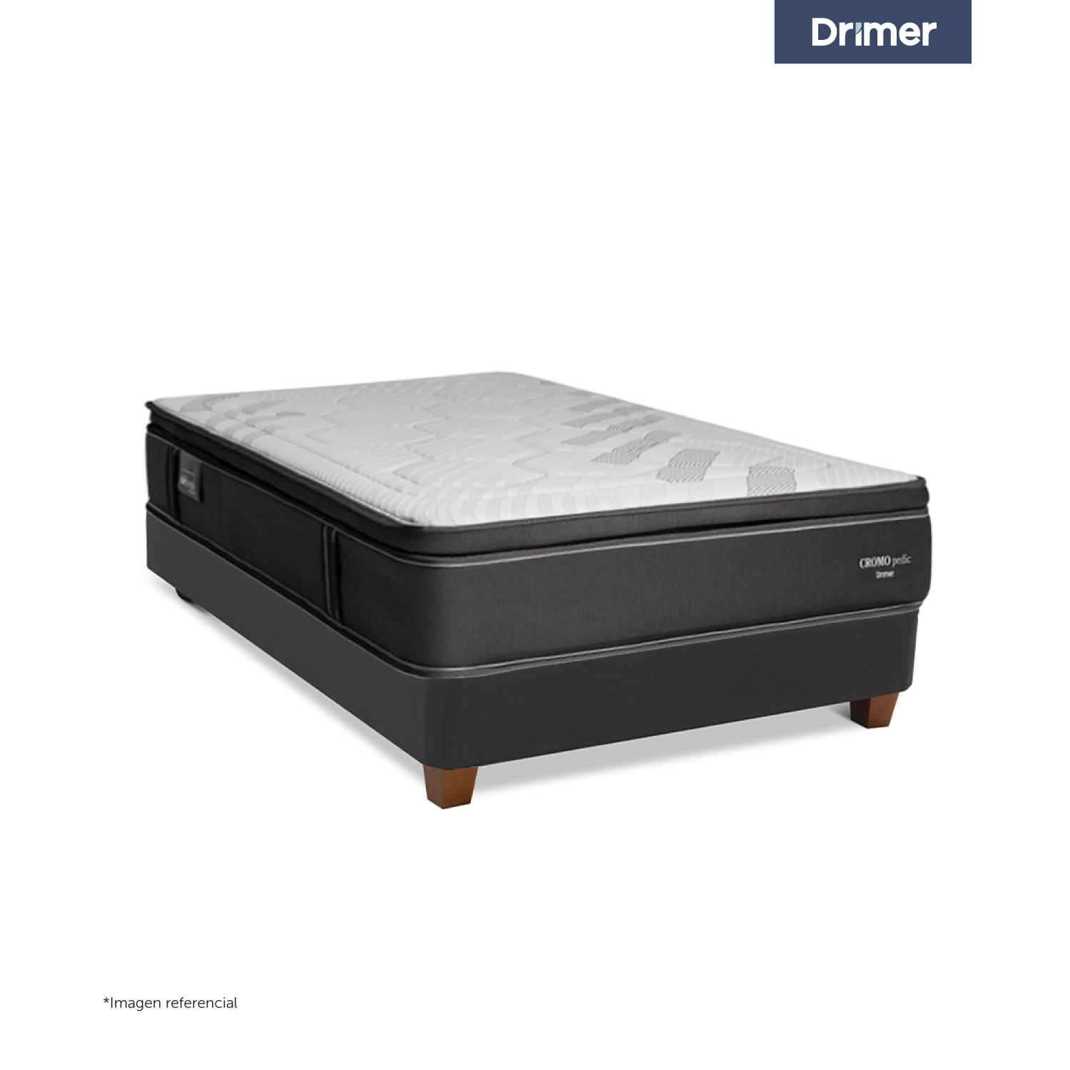 Cama Américano Cromopedic 1.5 Plazas + Almohada + Protector