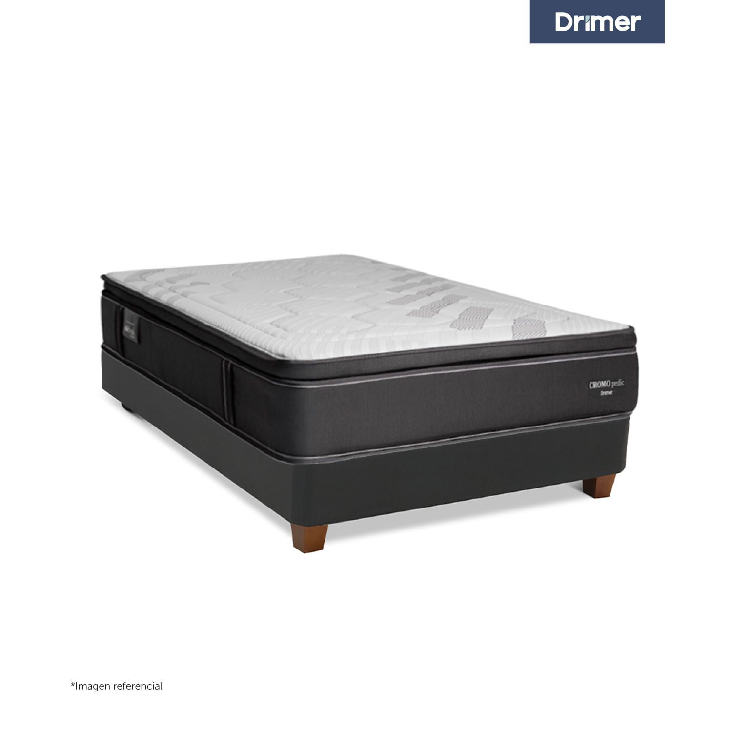 Cama Américano Cromopedic 2 Plazas + Almohada + Protector