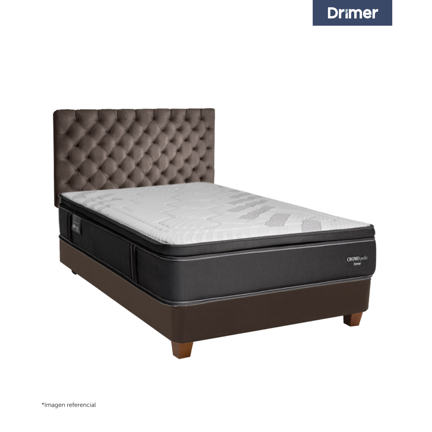 Dormitorio Americano Marron Cromopedic 1.5 Plazas