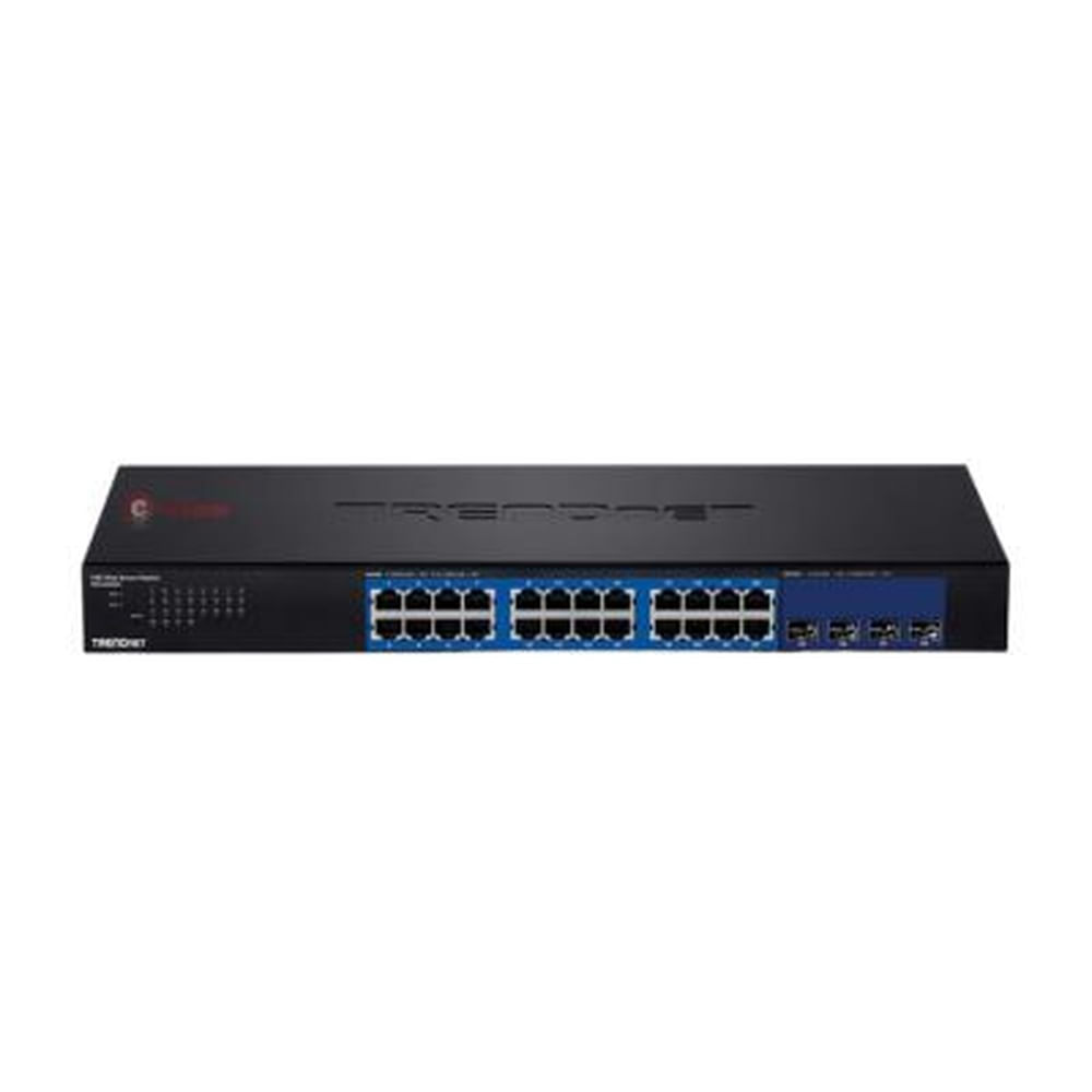 SWITCH TRENDNET TEG-30284 ADMI 24PTS GB + 4SFP+ 10GB Negro