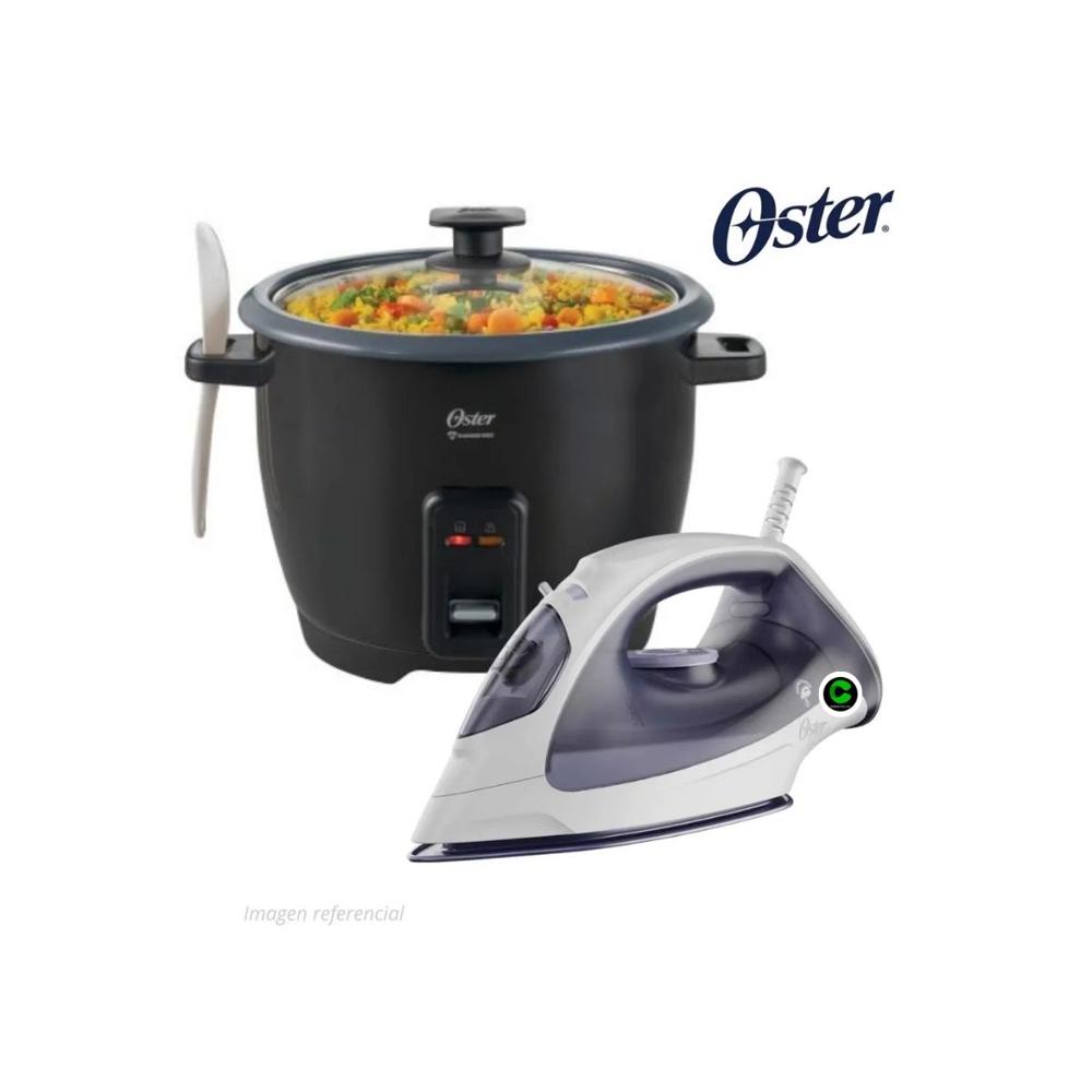 COMBO OSTER Olla Arrocera 1.8 Litros - Plancha a Vapor