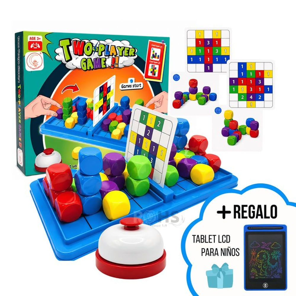 Juego De Mesa 2 Jugadores Bloques De Colores Con Timbre Educativo + Tablet LCD Regalo